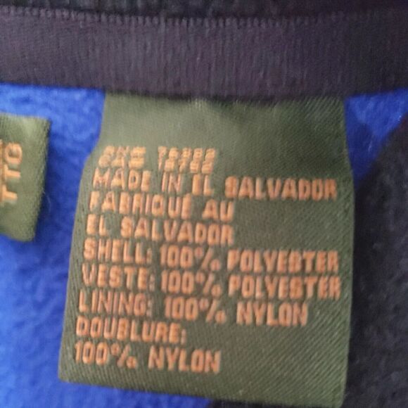 Timberland Fleece Jacket Men's 2XL Blue Black Trim Full Zip Front Athleisure - Picture 9 of 10